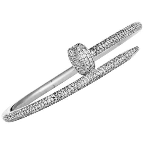 cartier bracelet white gold diamonds|cartier juste un clou meaning.